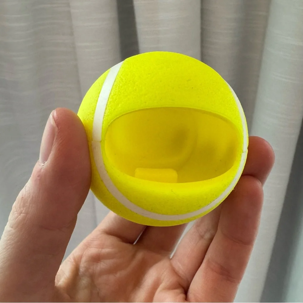 Bath and Body Works Bright Yellow Tennis Ball Keychain Antibacterial holder